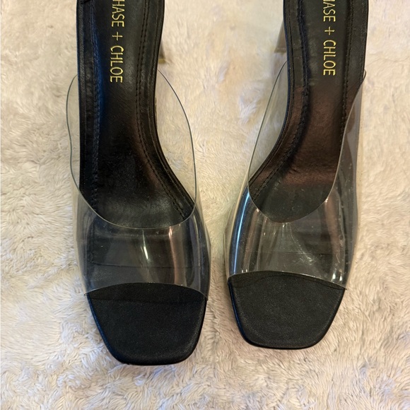 Chase + Chloe Black and Clear Heels - Picture 1 of 3